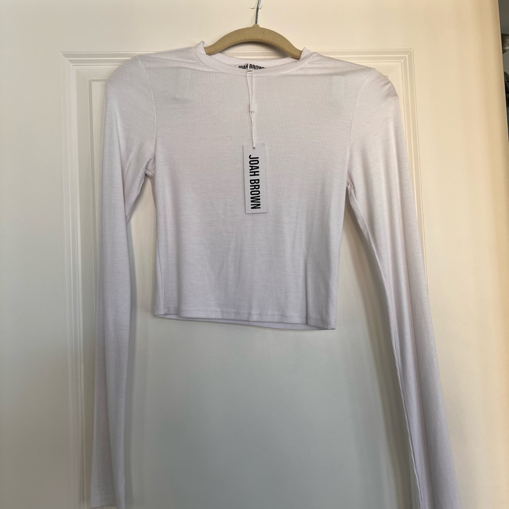 Joan Brown white crop top with tags
